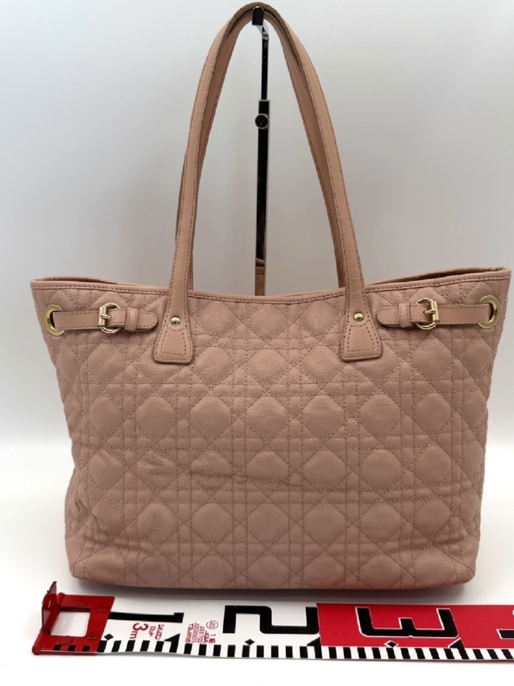 Christian Dior Panarea Cannage Pink Tote Gold Hardware Shoulder Bag - Picture 3 of 9